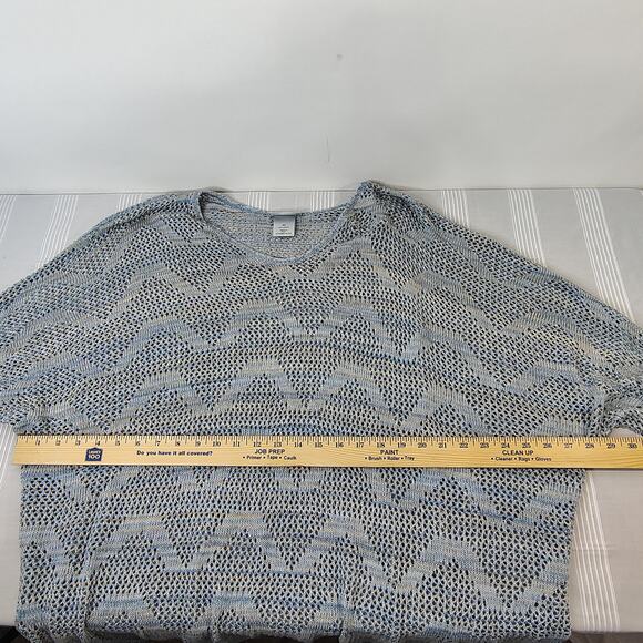 Catherines Open Knit Sweater 3/4 Sleeve Blue Gray Women's 4X Made in U.S.A. - Picture 8 of 12